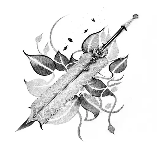 Indian Sword And 5 Leaves