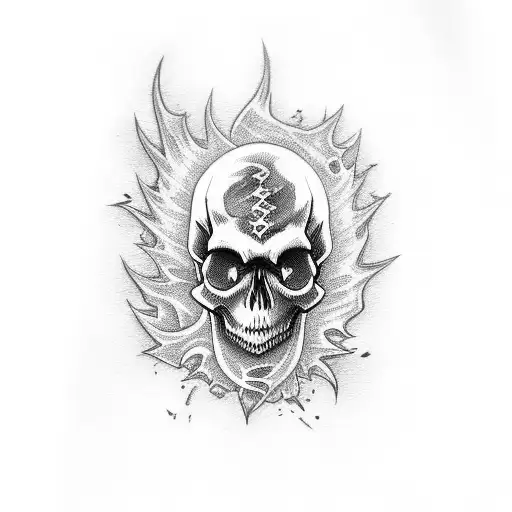 Skull With Fire Eyes