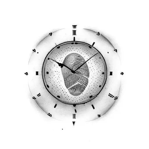 Footprint Of My Daughter Surrounded By Clock Gears