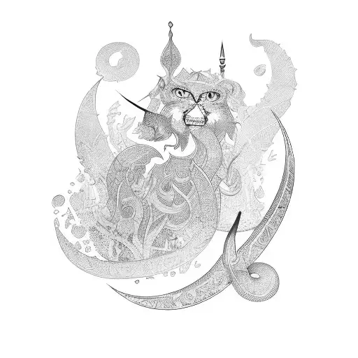 Persian Sword And Leaves