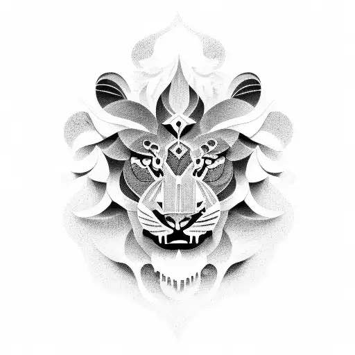 Janus Merging With A Lion Face