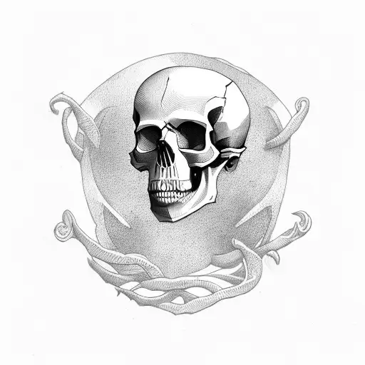 Skull Hourglass Written Memento Mori