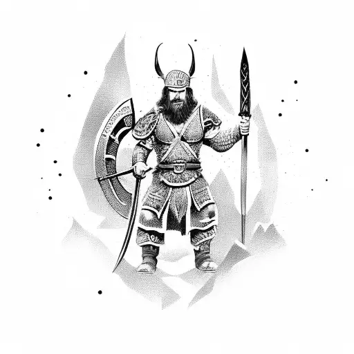 Fierce Viking Warrior With A Battle Axe