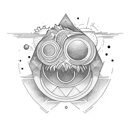 Line Tattoo Of A Sunrise