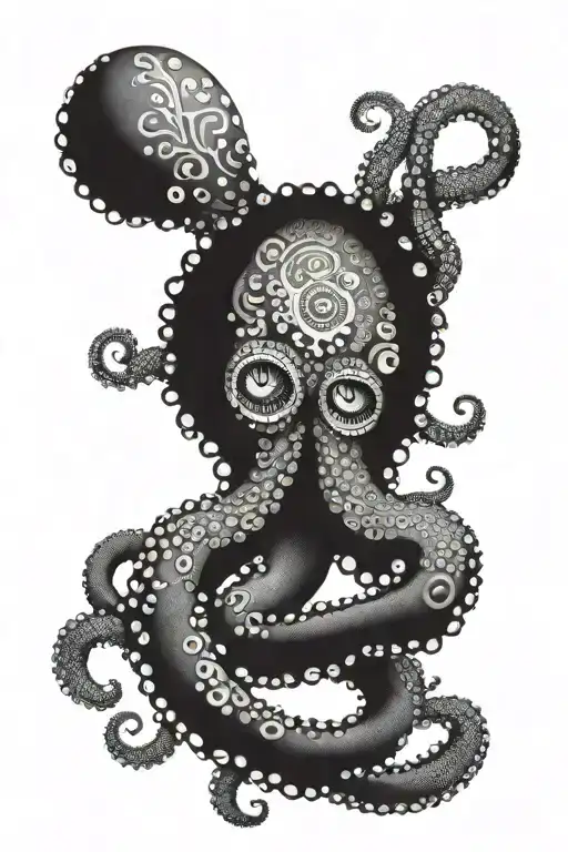 Bohemian-inspired Octopus With Intricate Dotwork Details