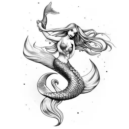 Mermaid Entwined With Triton Love