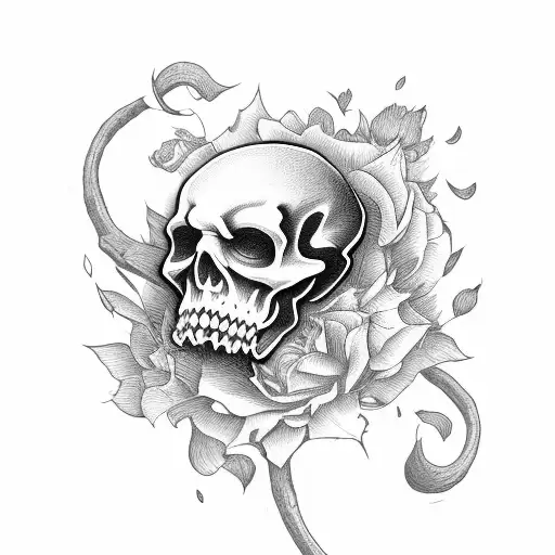 Grim Reaper In A Flower Field