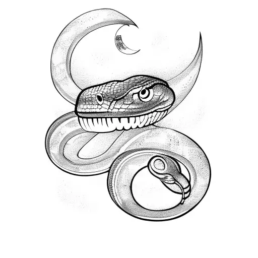 Snake With Moon