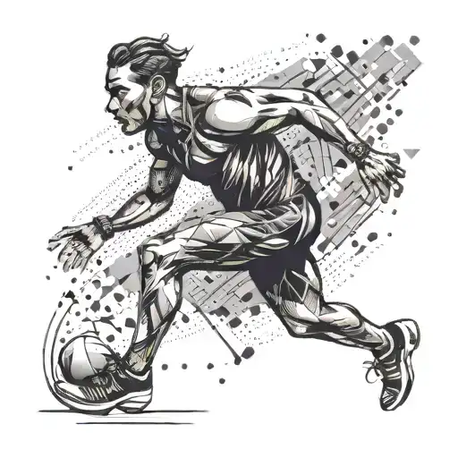 An Abstract Representation Of A Track And Field Athlete In Motion