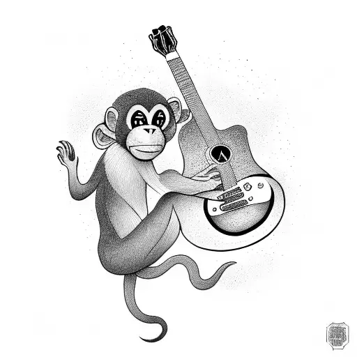Monkey Playing Guitar