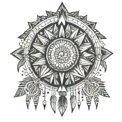 An Intricate Design Inspired By Traditional Native American Patterns And Symbols