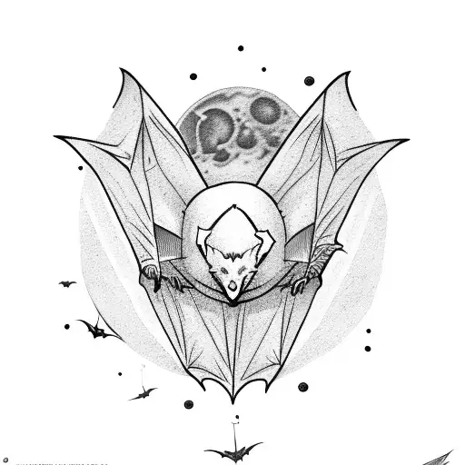 Bats Flying Into The Moon