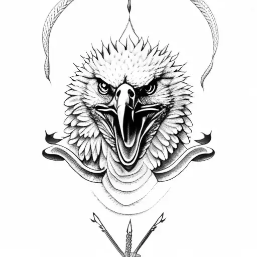 Eagle Catching A Snake