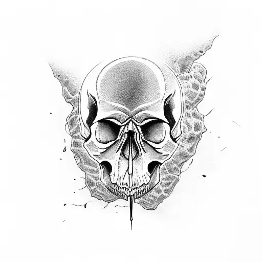 Skull Spilling Black Liquid