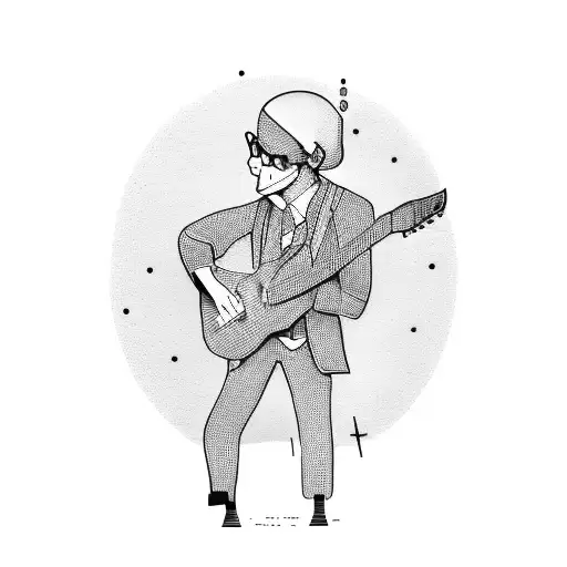 A Guy In A Suit With A Guitar Inhis Hand And A Poet