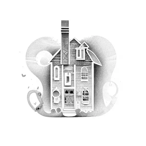 House With Music Note Coming Out Of It