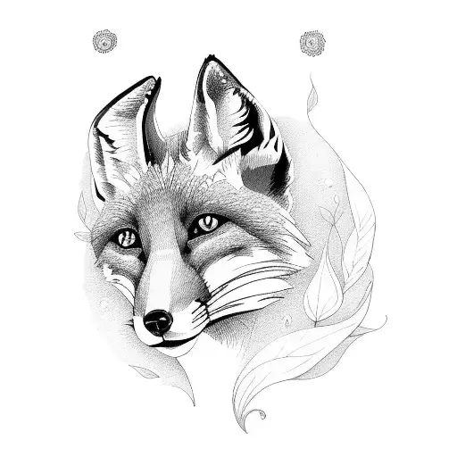 Fox With Delicate Flowers