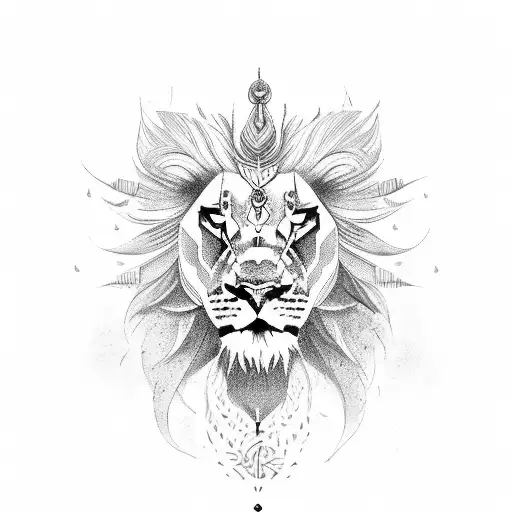 Trishul With Lion Head