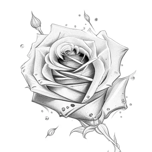 Dagger With Rose Pedals