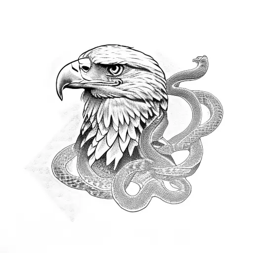 Eagle Catching A Snake