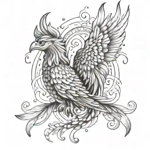 Phoenix And Brain And Heart Intertwined