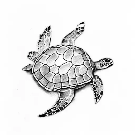 Tiny Watercolor Sea Turtle