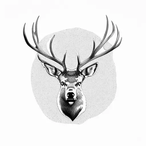 Elk Against The Background Of The Forest