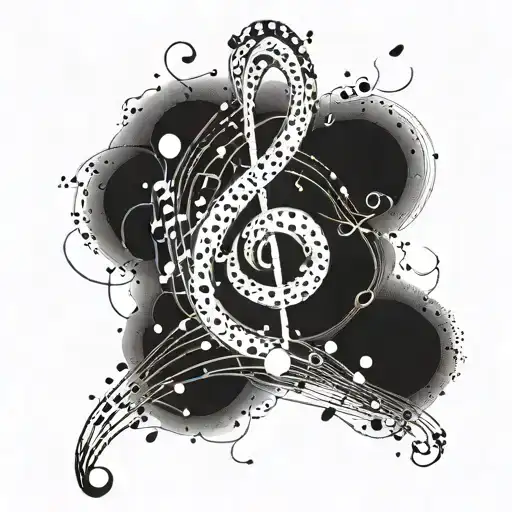 A Semicolon Made Of Intricate Musical Symbols And Notes