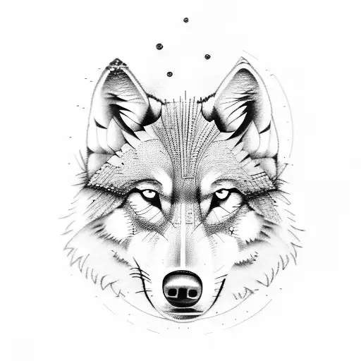 Aircraft Engine With A Wolf Silhouette