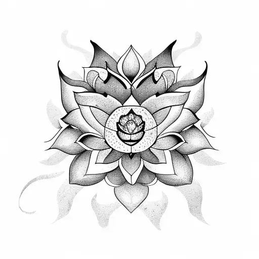 Lotus Flower With Astrological Symbols As Petals