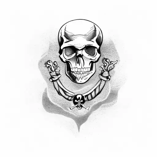 Skull And Crossing Bones With A Banner That Says 'Dead Men Tell No Tales'