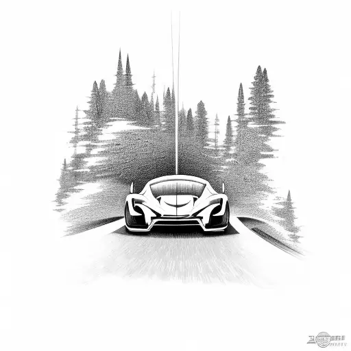 A Sleek And Futuristic Design Of A Sports Car Speeding Down A Winding Road