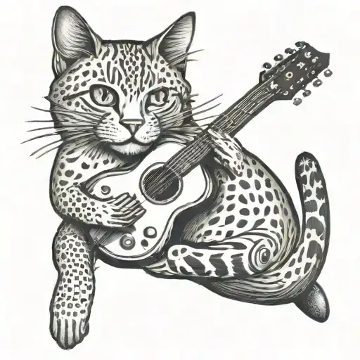 Cat With Guitar