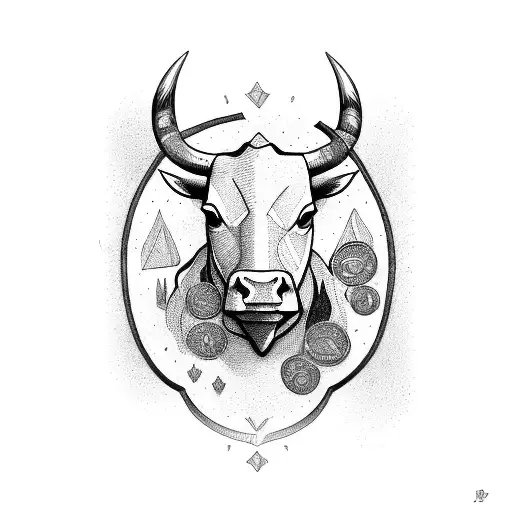Stock Market Chart With Bull And Horse Symbols