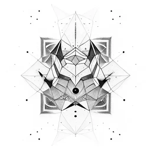 Geometric Style With Galaxy And Star