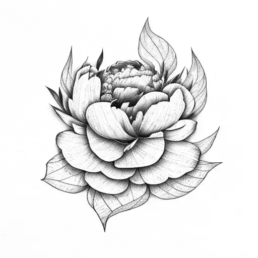 Peony With Leaf