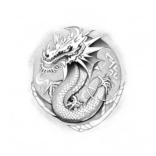 Dragon With Runes