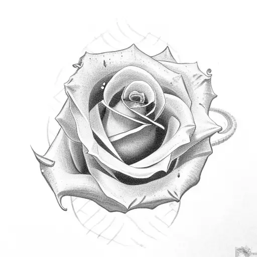 Rose But The Stem Is Baybayin Letters And There Is A Snake Around It