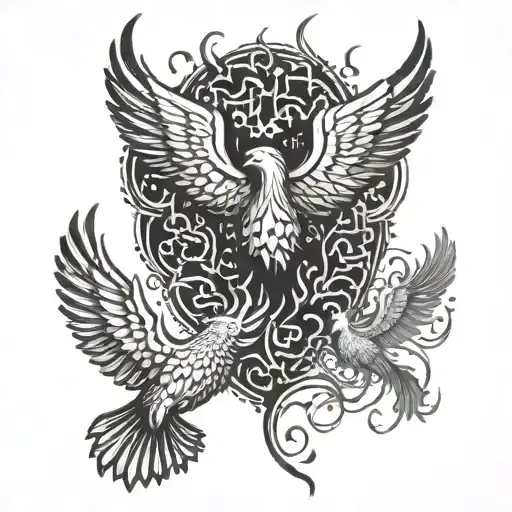 Brain And Heart And Phoenix Rising From The Ashes