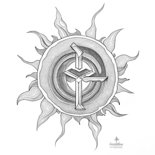 Sun With The Letter A Inside