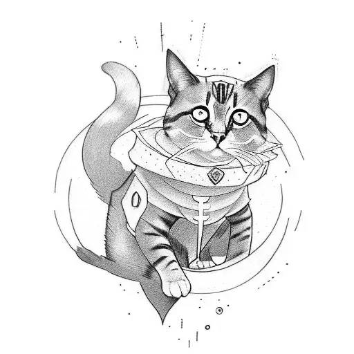 Create A Tattoo Inspired By A Superhero With A Cat Companion