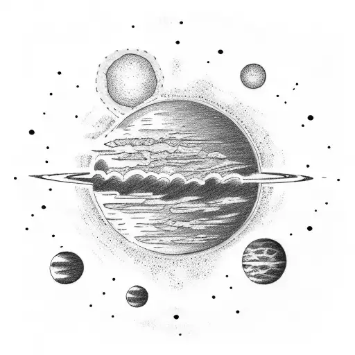 Sunset With Planets And Stars