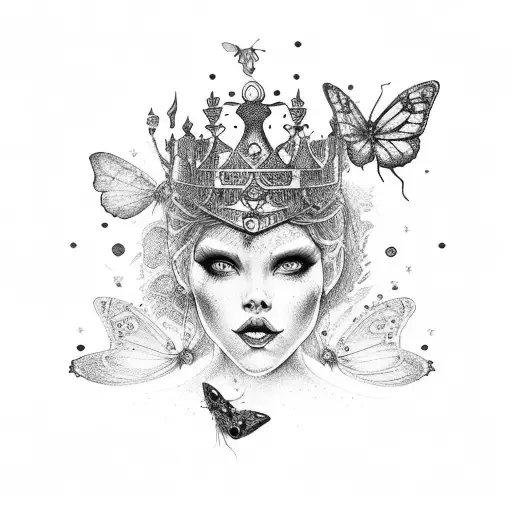 Black Queen With Butterfly