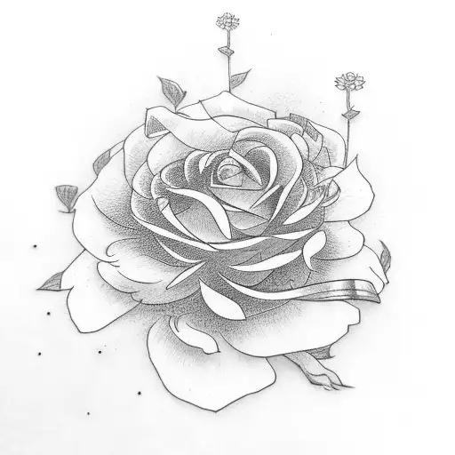 Flowers Around Katana Sword