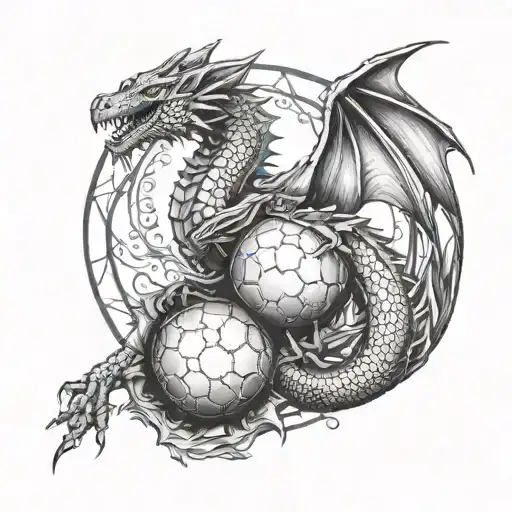A Game Of Thrones Inspired Tattoo Featuring A Dragon From The Series With A Pokeball In Its Claws