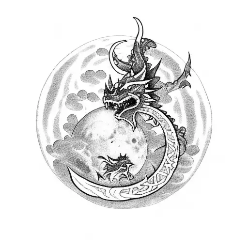 Moon With Dragons