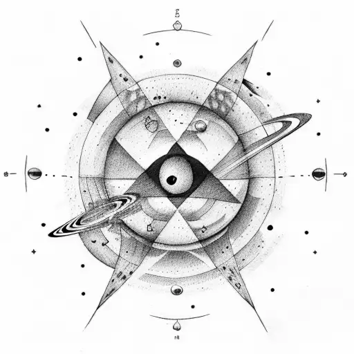 Symbols Of Planets With Planets In Water Colour And Constellatoons