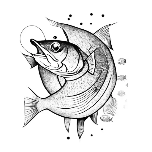 Fish King Salmon With Sunglasses At Laptop