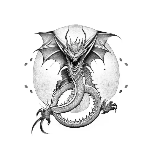 A Dragon Wrapped Around A Ninja