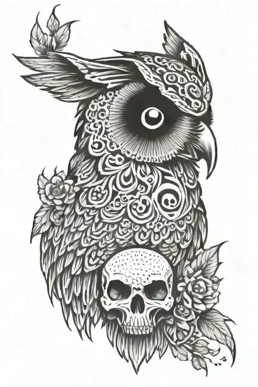 Evil Owl And Skull